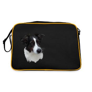 Lumpi,black/white with brown eyes - Retro Bag - black/gold - Back