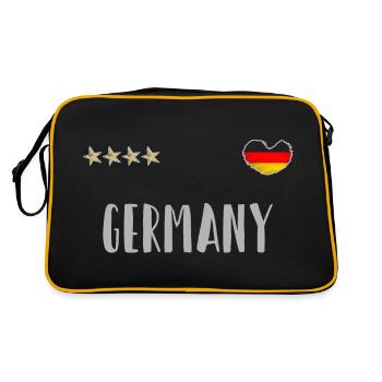 Germany Soccer Football Fan Shirt Flag - Retro Bag - black/gold - Back