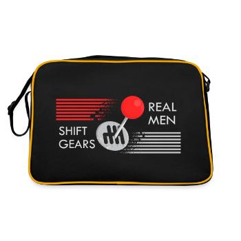 Real men shift gears - Retro Bag - black/gold - Back