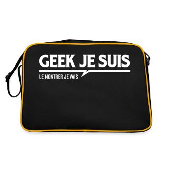 Geek je suis, le montrer je vais - Sac Retro - noir/or - Dos