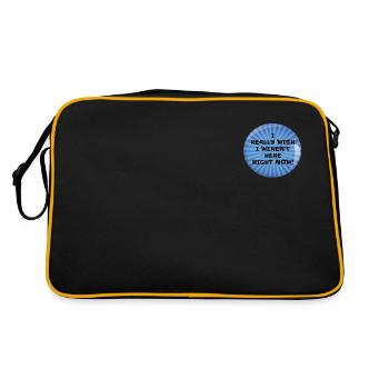 I really wish i weren't here right now - Retro Tasche - Schwarz/Gold - Hinten
