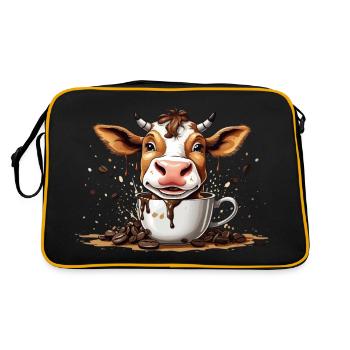 ÉLEVEUR DE VACHES LAITIÈRE ÉLEVEUR DE VACHES À CAFÉ - Sac Retro - noir/or - Dos