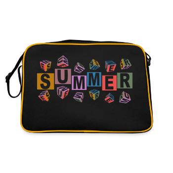 SUMMER dynamisch-bunt - Retro Tasche - Schwarz/Gold - Hinten