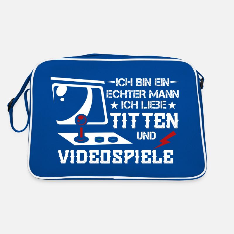 Ich bin ein echter Mann. Ich liebe ... und Vide... Retro Tasche