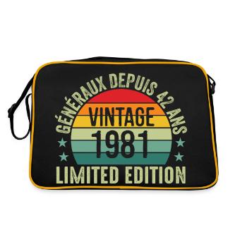 généraux depuis 42 ans, 42e anniversaire Original - Sac Retro - noir/or - Dos