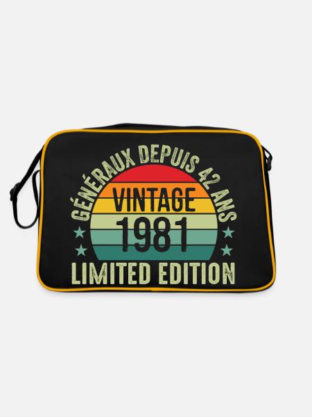 généraux depuis 42 ans, 42e anniversaire Original - Sac Retro - noir/or - Dos