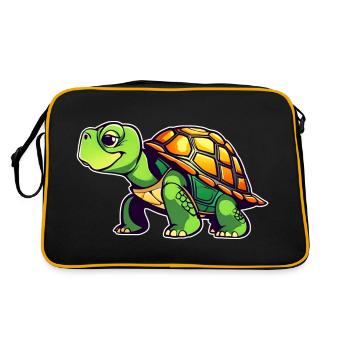 Cute Turtle - Retro Bag - black/gold - Back