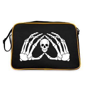 Les mains d’un squelette avec le crâne - Sac Retro - noir/or - Dos