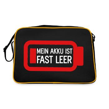 Mein Akku ist fast Leer Batterie und Akkus - Retro Tasche - Schwarz/Gold - Hinten