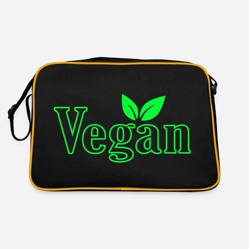 Végétalien avec les feuilles pour les végétaliens Sac Retro