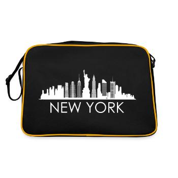 New York City États-Unis Skyline - Sac Retro - noir/or - Dos