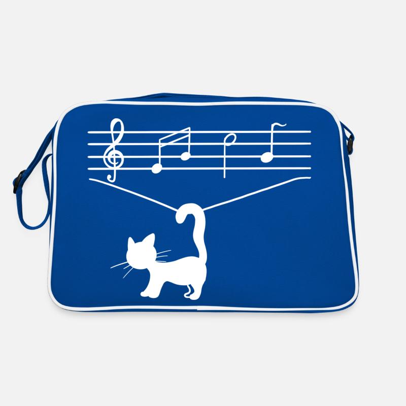 Chat drôle jouant avec des notes de musique Chat drôle Sac Retro