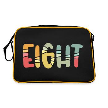 Eight - 8 Years Old Birthday, 8 Year Anniversary - Retro Bag - black/gold - Back
