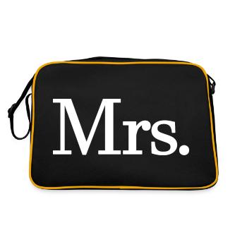Mrs. Matching Couple Engagement Wedding Honeymoon - Retro Bag - black/gold - Back