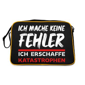 Ich mache keine Fehler ich erschaffe Katastrophen - Retro Tasche - Schwarz/Gold - Hinten