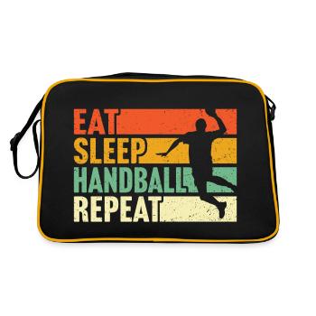 Eat Sleep Handball Repeat T-shirt Handball Joueur de handball - Sac Retro - noir/or - Dos