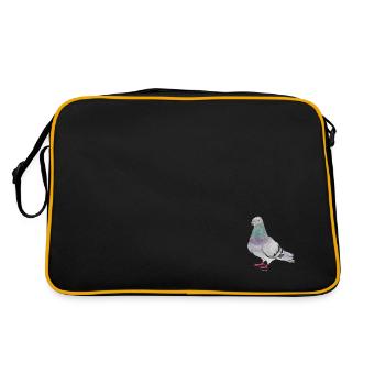 Wester Stadttaube - Retro Tasche - Schwarz/Gold - Hinten