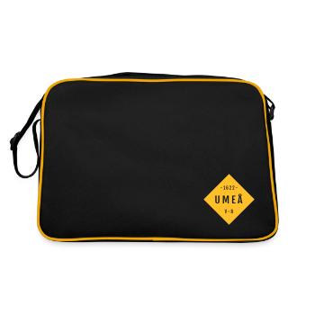 Umea - Retro Tasche - Schwarz/Gold - Hinten