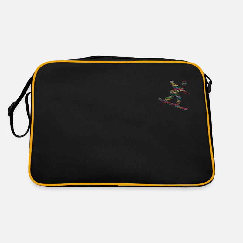 Stations de ski Alpes, nuage de mots, snowboard Sac Retro