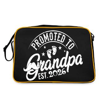 Beförderung zum Opa 2026 Werdender Großvater - Retro Tasche - Schwarz/Gold - Hinten