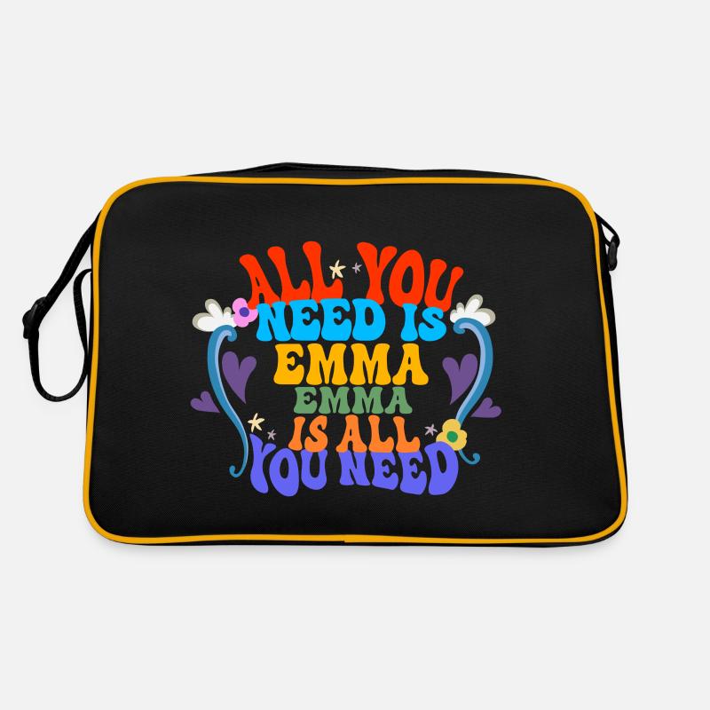 Emma - Retro Tasche - Schwarz/Gold