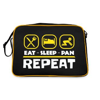 Gold panning prospecting East Sleep Pan Repeat - Retro Bag - black/gold - Back