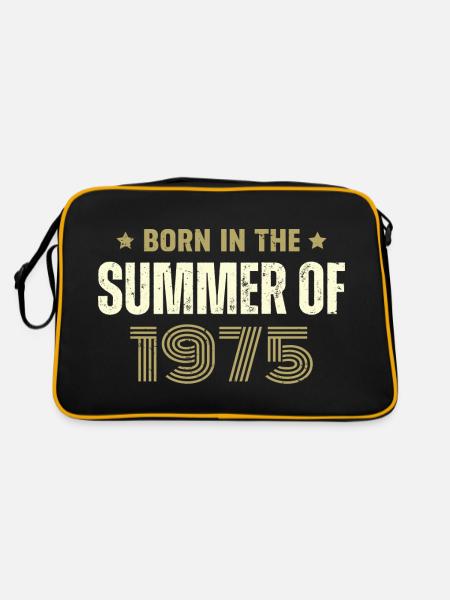 Jahrgang 1975 Jahrgang 1975 Geburtstagsgeschenk - Retro Tasche - Schwarz/Gold - Hinten