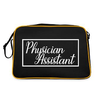 Arzthelferin Stolzes Arzthelferinnen-Geschenk - Retro Tasche - Schwarz/Gold - Hinten