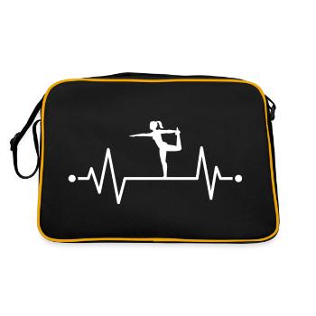 My heart beats for yoga - Retro Bag - black/gold - Back