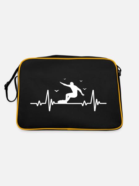 Surf, Hommes, Rythme cardiaque, ECG, Sports, Surf - Sac Retro - noir/or - Dos
