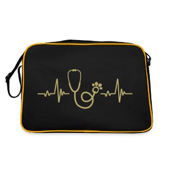 Stethoscope Pulse Rate - Veterinary - Retro Bag - black/gold - Back