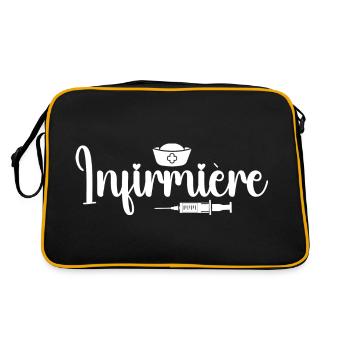 Krankenschwester Geschenk – Krankenschwester - Retro Tasche - Schwarz/Gold - Hinten