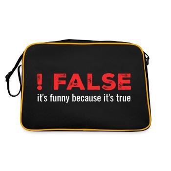 ! False - It's Funny Because It's True - Retro Bag - black/gold - Back