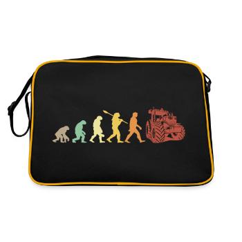 Evolution des Traktors - Retro Tasche - Schwarz/Gold - Hinten
