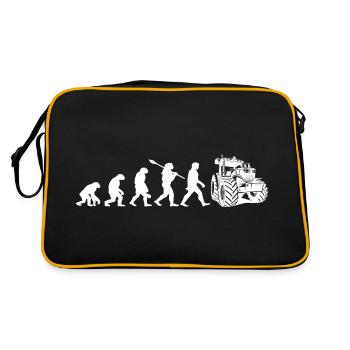 Evolution des Traktors - Retro Tasche - Schwarz/Gold - Hinten