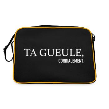 Ta Gueule Cordialement Phrase Drôle - Sac Retro - noir/or - Dos