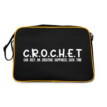 Funny Crochet - Great Idea for Crocheter - Sac Retro - noir/or - Dos