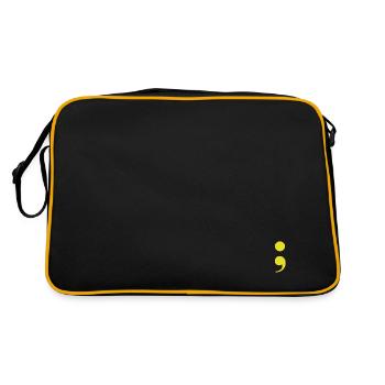 Point-virgule - espoir et joie de vivre - Sac Retro - noir/or - Dos