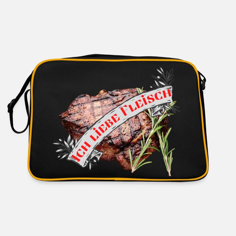 Ich liebe Fleisch Retro Tasche