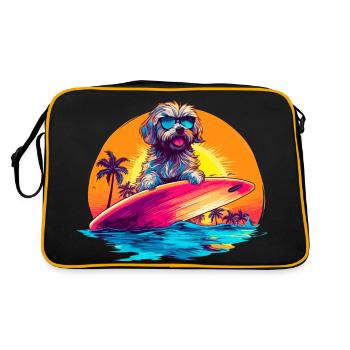 Surfin' Pup Vibes - Retro Bag - black/gold - Back