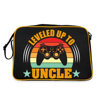 Leveled Up to Uncle est 2024 funny Uncles Quotes - Retro Tasche - Schwarz/Gold - Hinten