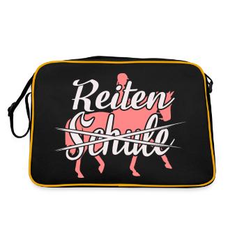 Riding instead of school equestrian gift idea - Retro Bag - black/gold - Back