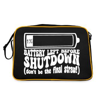 Un pourcent de batterie avant le shutdown - Sac Retro - noir/or - Dos