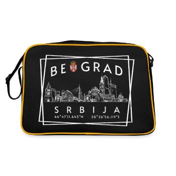 Belgrade Skyline Serbie avec GPS - Sac Retro - noir/or - Dos