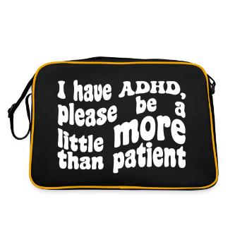 J'ai un TDAH, merci d'être un peu plus que patient - Sac Retro - noir/or - Dos