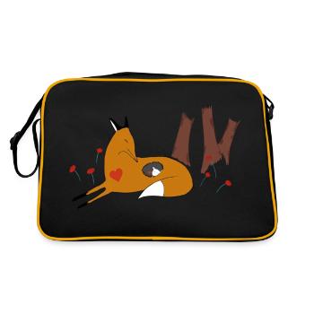 Fox and hedgehog - Retro Bag - black/gold - Back