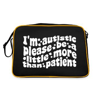 Je suis autiste, merci d'être plus que patient - Sac Retro - noir/or - Dos