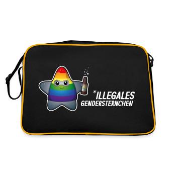 Astérisque de genre illégal ? Trop mignon pour être poursuivi en justice ! - Sac Retro - noir/or - Dos
