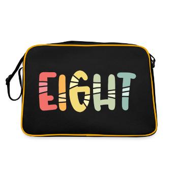 Eight - 8 Years Old Birthday, 8 Year Anniversary - Retro Bag - black/gold - Back