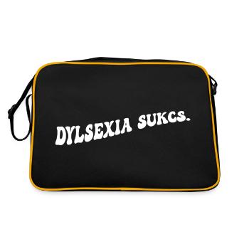 Legasthenie ist - Retro Tasche - Schwarz/Gold - Hinten